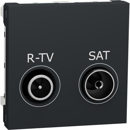 Schneider Electric NU345554 Unica - Zásuvka TV-R/SAT koncová 5,5 dB, 2M, Antracit