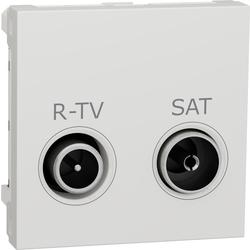 Schneider Electric NU345618 Unica - Zásuvka TV-R/SAT průběžná 11 dB, 2M, Bílá