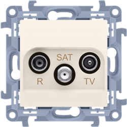 Simon CASK.01/41 Anténní zásuvka R-TV-SAT koncové/zakončovací zásuvka antenní RTV-RTV koncová útlum:1dB krémová