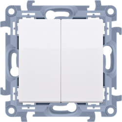 Simon CP2.01/11 Ovládač zapínací dvojitý, řazení 1/0+1/0 bílá 10AX