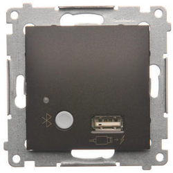 Simon D7501385.01/46 Bluetooth přijímač s USB nabíječkou hnědá matná, metalizovaná