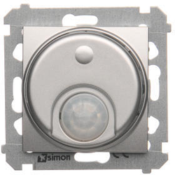 Simon DCR11P.01/43 Spínač se senzorem pohybu s relé pro veřjené užitkové budovy stříbrná