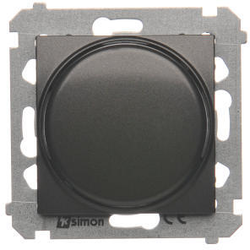 Simon DS9L.01/48 Stmívač pro stmívatelné LED, otočné ovládání, tlačítkové spínání, jednoobvodový antracit, metalizovaná se schodišťovým spínačem:Ano