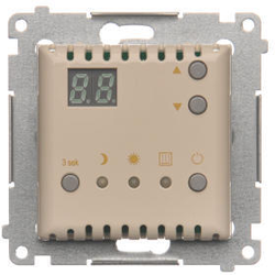 Simon DTRNW.01/41 Digitální programovatelný termostat s vestavěným snímačem teploty krémová