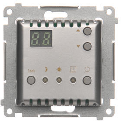Simon DTRNW.01/43 Digitální programovatelný termostat s vestavěným snímačem teploty stříbrná