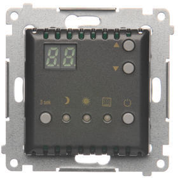 Simon DTRNW.01/48 Digitální programovatelný termostat s vestavěným snímačem teploty antracit, metalizovaná