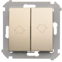Simon DZP1W.01/44 Žaluziové tlačítko pro ovládání jedné rolety z více míst zlatá matná, metalizovaná 10A