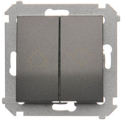 Simon DZP1W.01/48 Žaluziové tlačítko pro ovládání jedné rolety z více míst antracit, metalizovaná 10A