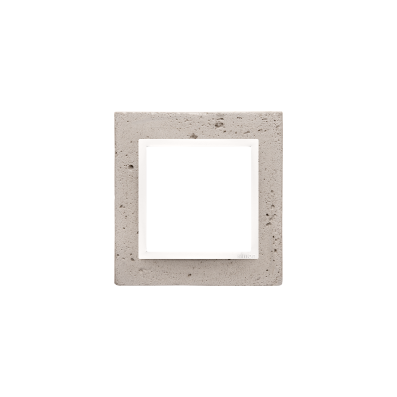 Simon DRN1/91 Betonový rámeček 1-násobný světlý beton/bílá