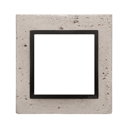 Simon DRN1/93 Betonový rámeček 1-násobný světlý beton/antracit