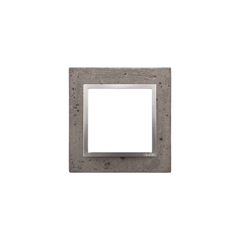 Simon DRN1/96 Betonový rámeček 1-násobný tmavý beton/stříbro