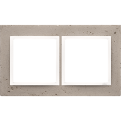 Simon DRN2/91 Betonový rámeček 2-násobný světlý beton/bílá