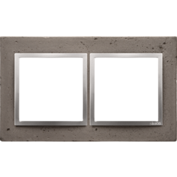 Simon DRN2/96 Betonový rámeček 2-násobný tmavý beton/stříbro