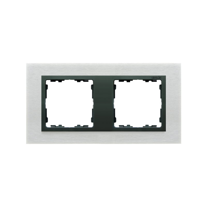 Simon 82827-31 Rámeček 2 - násobný kovový inox mat / grafit