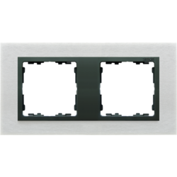Simon 82827-31 Rámeček 2 - násobný kovový inox mat / grafit