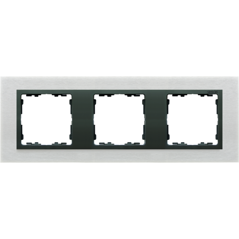 Simon 82837-31 Rámeček 3 - násobný kovový inox mat / grafit