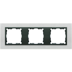 Simon 82837-31 Rámeček 3 - násobný kovový inox mat / grafit