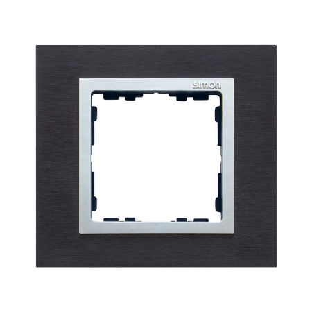 Simon 82917-38 Rámeček 1 - násobný kovový inox černý / hliník