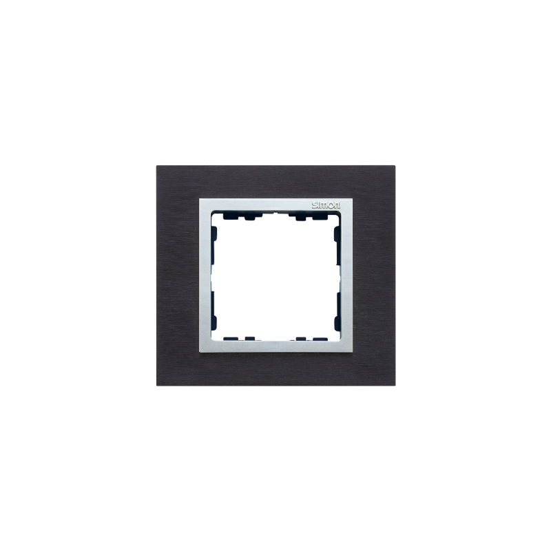 Simon 82917-38 Rámeček 1 - násobný kovový inox černý / hliník