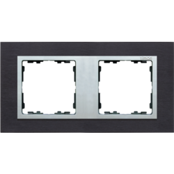 Simon 82927-38 Rámeček 2 - násobný kovový inox černý / hliník