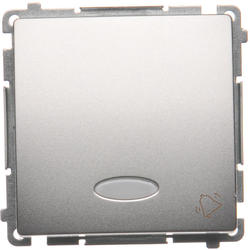 Simon BMD1L.01/43 Tlačítko "zvonek" s podsvětlením LED nelze vyměnit barva: modrá (přístroj s krytem) 10AX 250V, bezšroubové, stříbrná