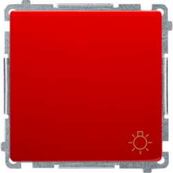 Simon BMS1.01/22 Ovladač zapínací SVĚTLO, řazení 1/0 (přístroj s krytem) 10AX 250V, bezšroubové, červený