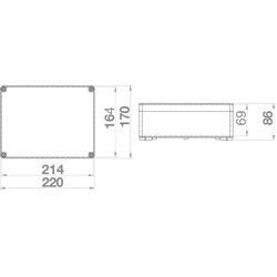 Famatel 68160 Krabice SolidBox IP65, 220x170x86mm, plné víko, hladké boky