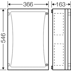 Hensel FP 0411 Prázdné skříně s deskami pro uzavření stěn