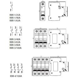 Kanlux 23232 KMI-3/40A   Hlavní vypínač (nahradí kód 03816)