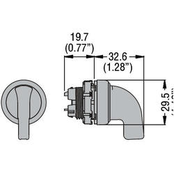 LOVATO Electric LPCS231 Otočný ovladač s prodlouženou hlavicí 3 POS 1?0?2