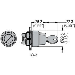 LOVATO Electric LPCS350 Plastový otočný ovladač 1>0-2 s klíčem