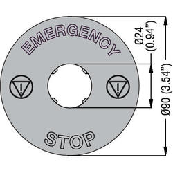 LOVATO Electric LPXAU113 štítek EMERGENCY/STOP