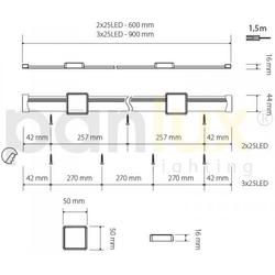 Panlux BL0901/T SET MAYOR SET nábytkové svítidlo 2x25LED - teplá bílá