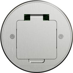 Schneider Electric INS52103 Unica System+ - Podlahová krabice XS se zásuvkou 250V/16A, IP44, kovová, kruhová, šedá