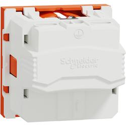 Schneider Electric NU303761 Unica - Zásuvka SCHUKO 2P+E 250V/16A, clonky, šroubová, Oranžová