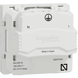Schneider Electric NU303918E Unica - Zásuvka 250V/16A 2P+E, clonky, šroubová, Bílá