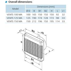 VENTS 1010304 Ventilátor  150 MA 12V  s automat. žaluzií